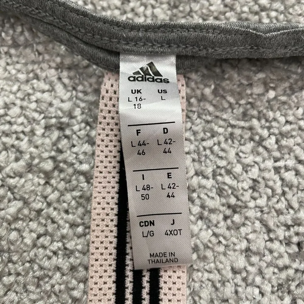 Adidas Active Tank Top Womens Large Gray Halter Racerback Athletic Gym Yoga Run